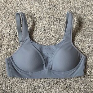lululemon Run Times Sports Bra Sz 34B Blue Cast